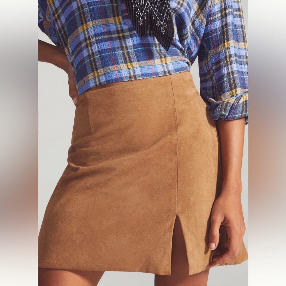 Anthro Faux Suede Skirt